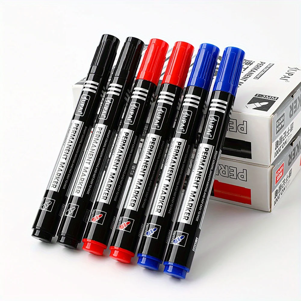 

3 Pcs Assorted Permanent Marker Pens – Quick-Drying Ink & Eraser-Resistant | For Note-Taking Marking School Office Stationery