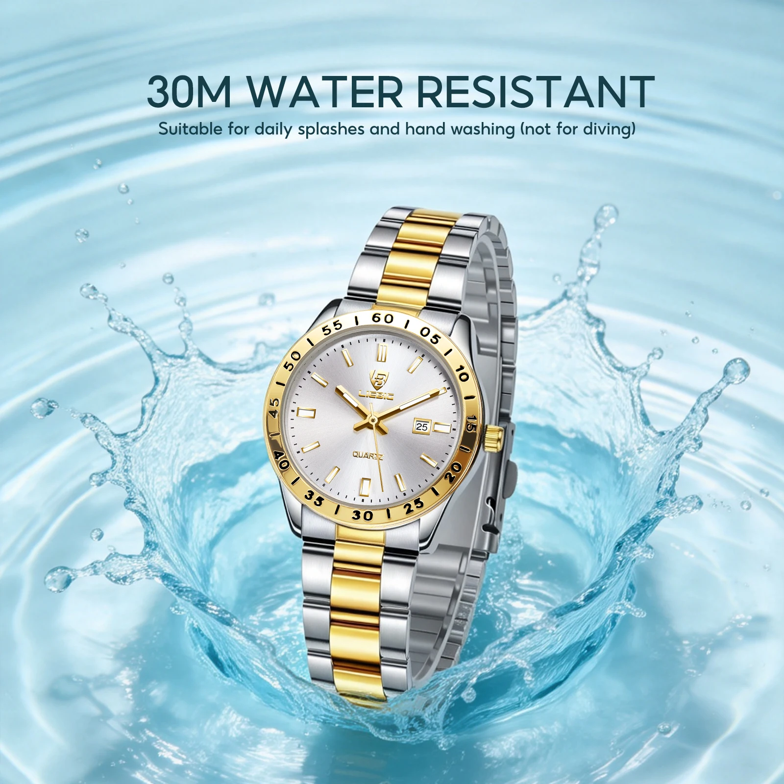 LIEBIG L1089 Luxury Wristwatch 30M Waterproof Fashion Men Women Clock Casual Watch Luminous Date Anniversary Birthday Gift