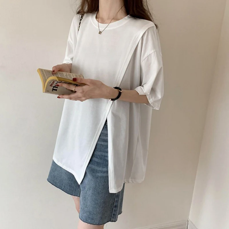 Female Summer Loose Long Sleeve Lactation Tops Casual Cotton Nursing T-shirts Plus Size Pregnant Woman Breastfeeding Tee Shirts