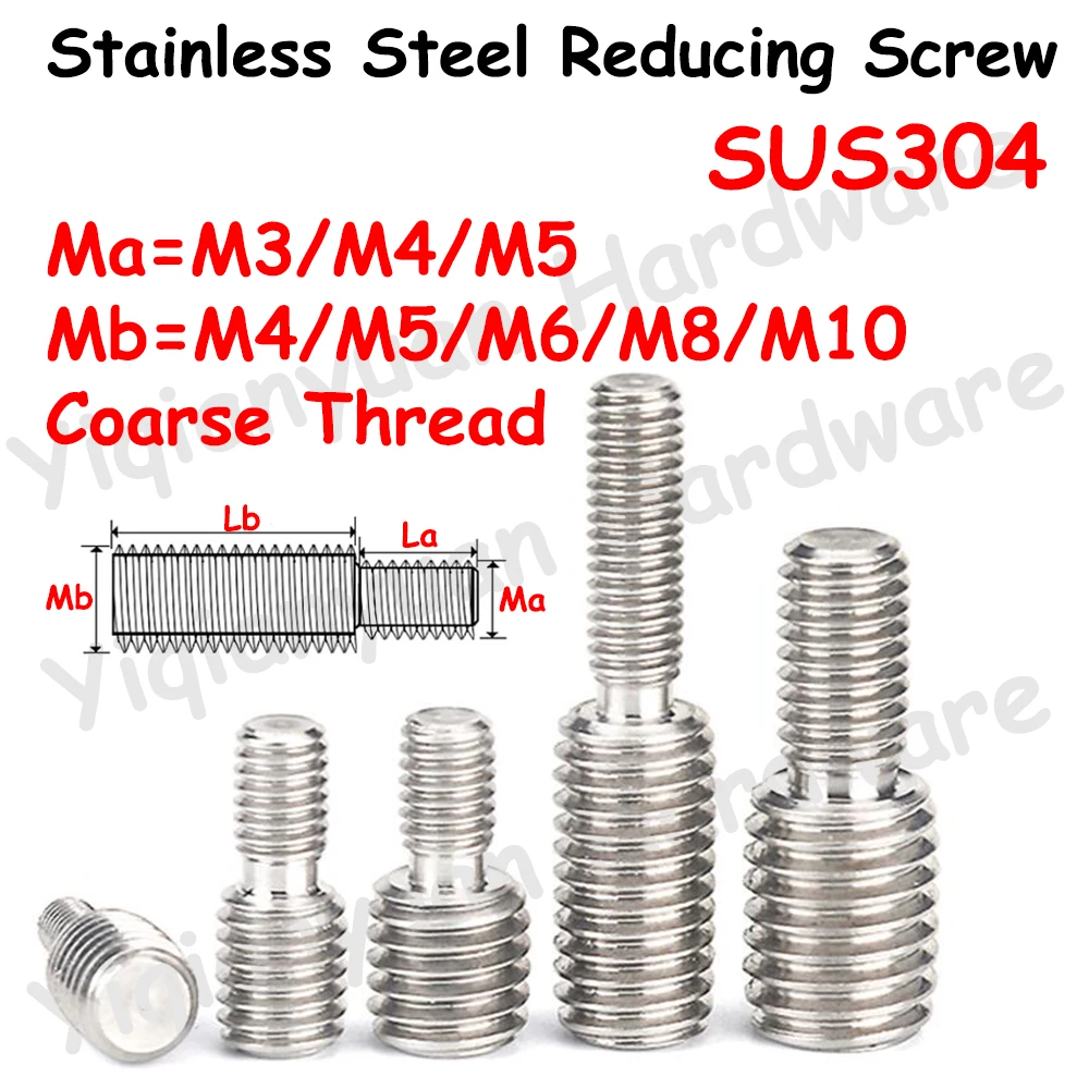 

Yiqianyuan M3 M4 M5 Reducing Screws SUS304 Stainless Steel Double-ended Headless Screw Camera Adapter Converter Bolts Conversion