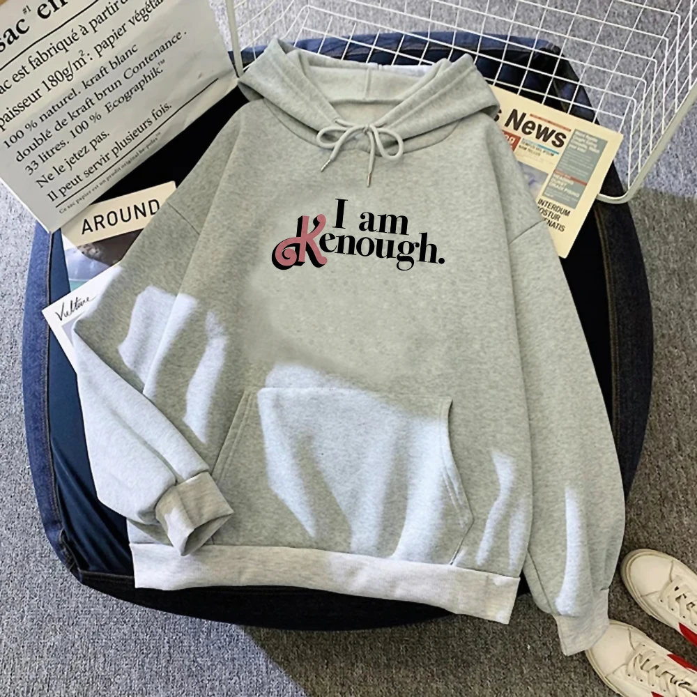 I Am Kenough-sudaderas con capucha para mujer, ropa de calle Kawaii, top de manga larga, suéter de los años 90, ropa de anime para mujer