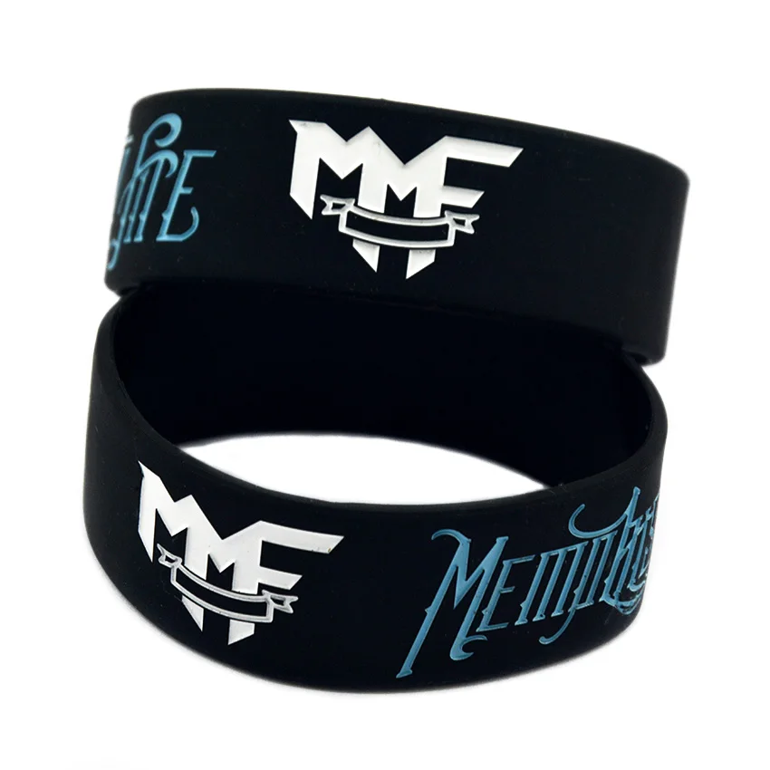 1 cinturino in silicone Memphis May Fire per PC, largo 1 pollice, nero