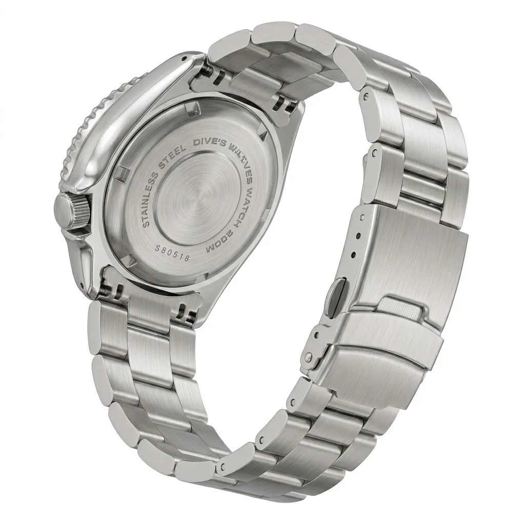Brushed Curved End Watch Band Compatible with SKX007 SKX009 20mm 22mm Silver Black Stainless Steel Metal Bracelet Strap