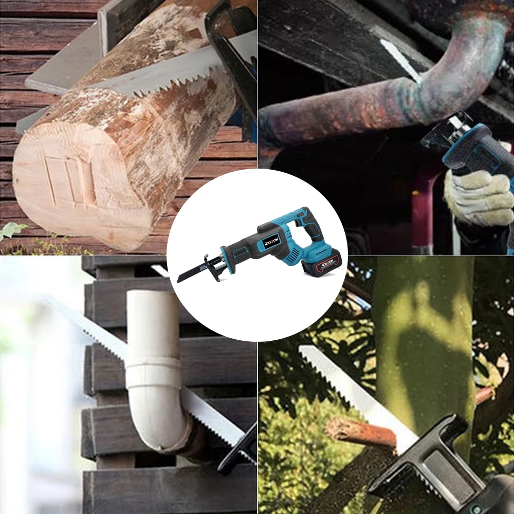 Cordless Reciprocating Saw With 4 Blades Electric Wood Metal PVC Pipe Cutting Saber Saw New Power Tool For Makita Battery