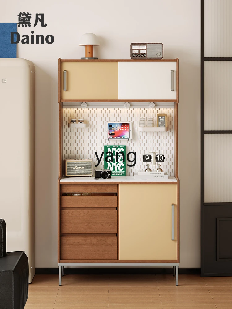 

Lmm retro dining side cabinet integrated storage water dispenser tea cabinet solid wood medium antique light luxury