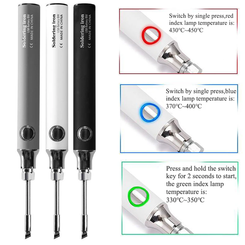 Wireless Charging Electric Soldering Iron Solder Iron USB 5V8W Fast Charging lithium battery Portable Repair Welding Tools