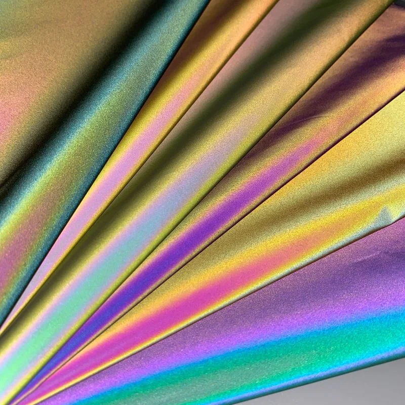 1m*1.4m Magic Reflective Fabric Soft Colorful Reflective Fabric Rainbow Reflective Cloth for Sewing Windbreaker Down Jacket