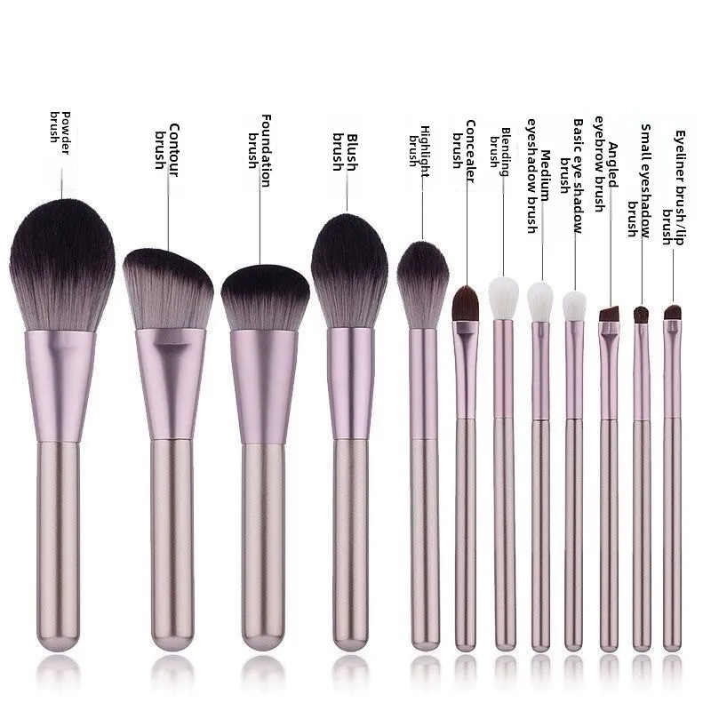 12 Small Grapes Makeup Brush Set Soft Hair No Sticking Face Powder Powder Blusher Brush Foundation Make-up Full Set Beauty Tools