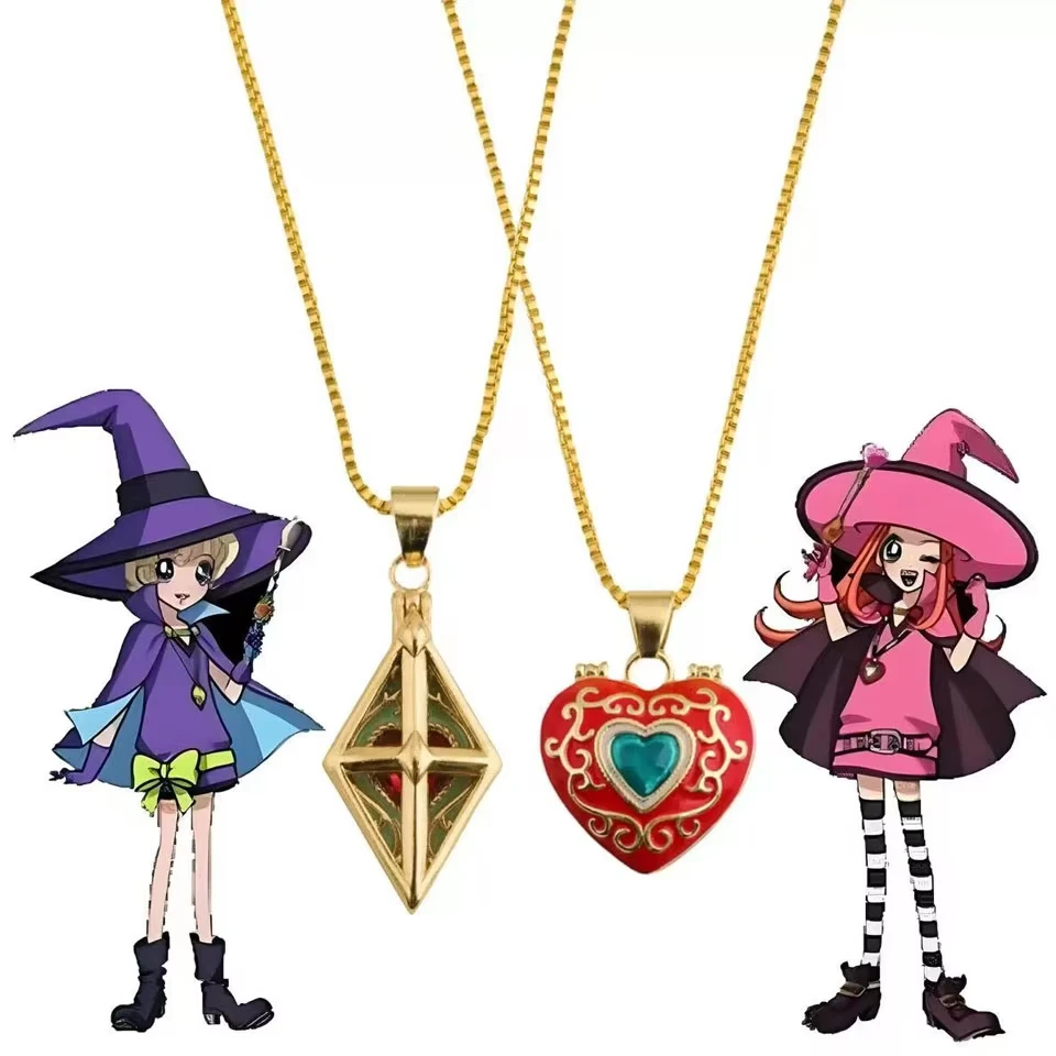 Sugar Sugar Rune Necklace Anime Open Heart Diamond Shaped Chocolat Pierre Vanilla Couple Pendants Cosplay Party Accessory Gift