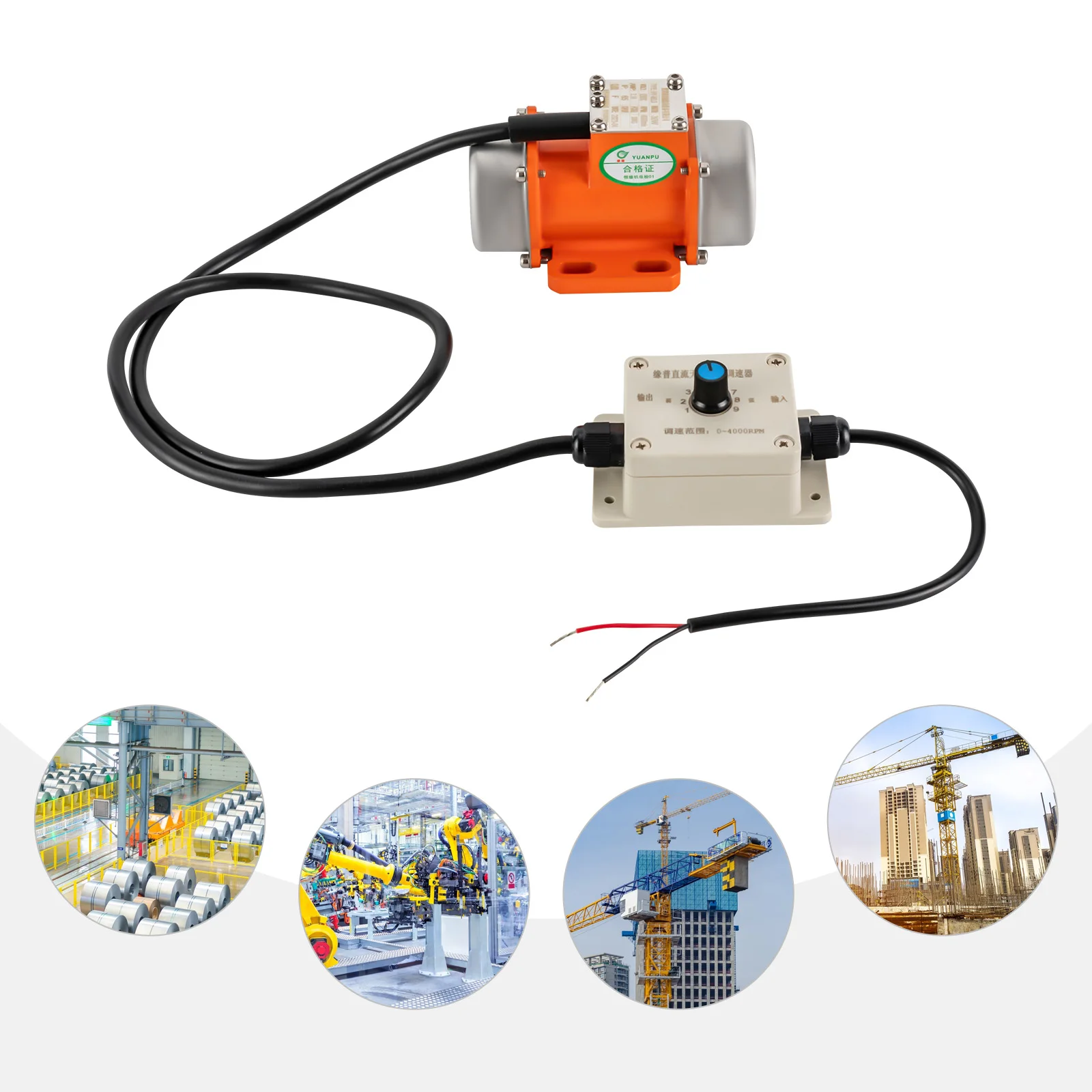 30W Adjustable Electric Vibration Motor Concrete Vibrator Brushless Motor DC 12V Asynchronous 3 Phase Vibrator Motor 4000U/Min