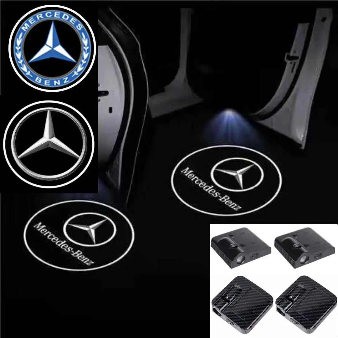 

2PCS car door opening lamp ghost laser projector nightlight Mercedes-Benz e w212 w213 w205 w247 w176 cla welcome lamp supplies