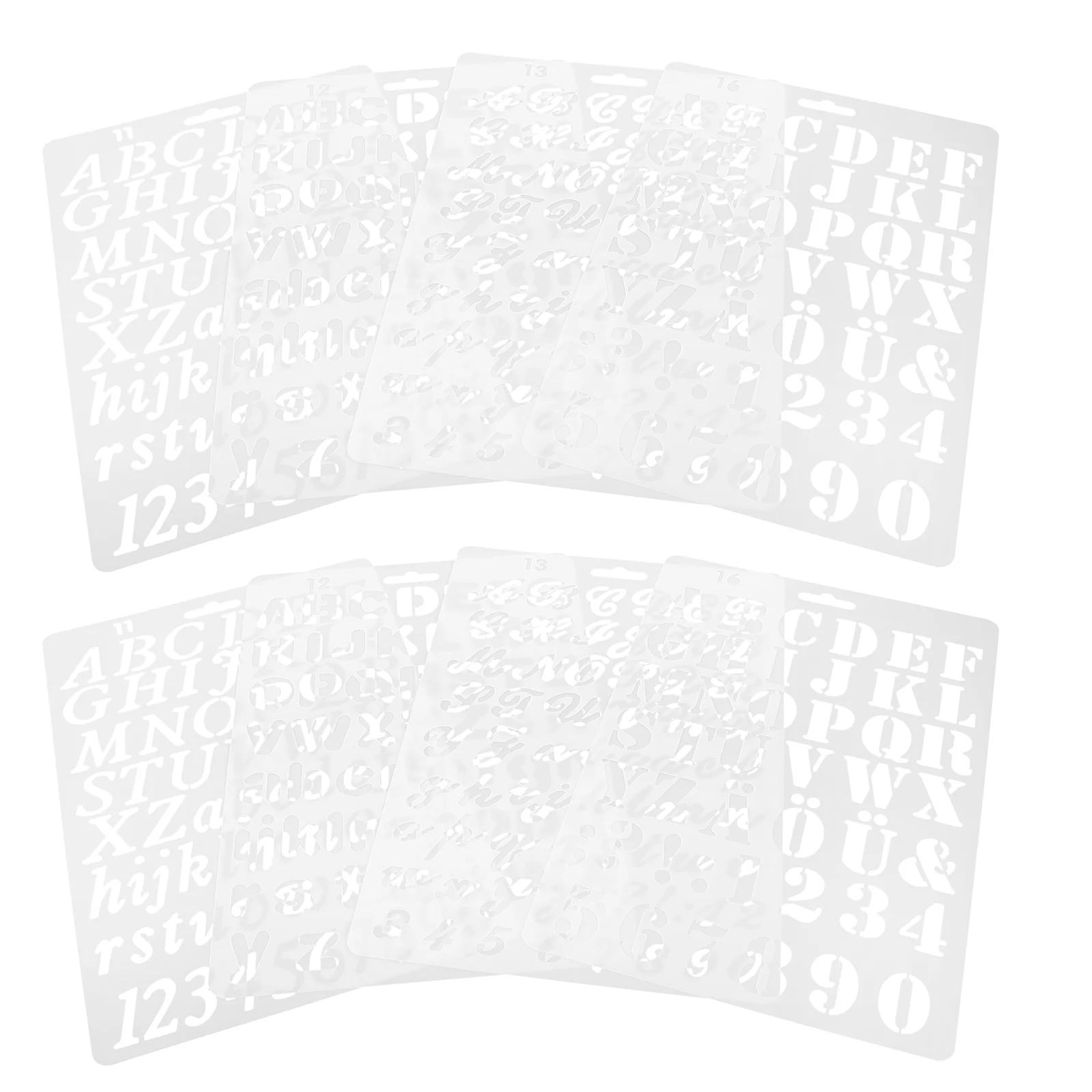 

8 Pcs Painting Template Large Alphabet Stencils Graffiti Mold Patterns for Craft The Pet Letters Number Molds