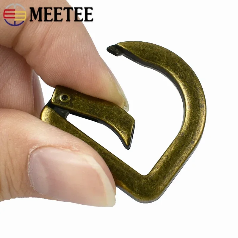 5/10/20Pcs Meetee 20mm Metal D Ring Buckle Handbag Strap Clasp Openable Carabiner Snap Hook Spring Keyring DIY Bag Accessories