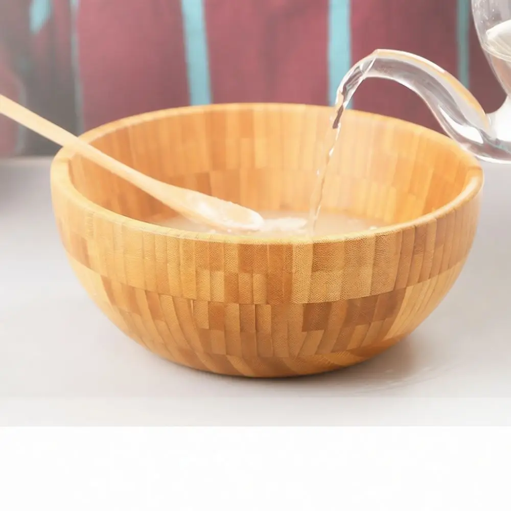 Large Solid Wood Salad Bowl Premium Acacia Timber Serving Container Hand Polished Natural Texture Durable Kitchen Tableware