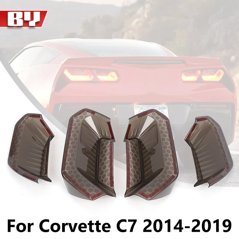 

For Corvette C7 2014-2019 Car Tail Light Cover Brake Light Wide Indicator Cover Rear Lamp Hoods Guards Trim