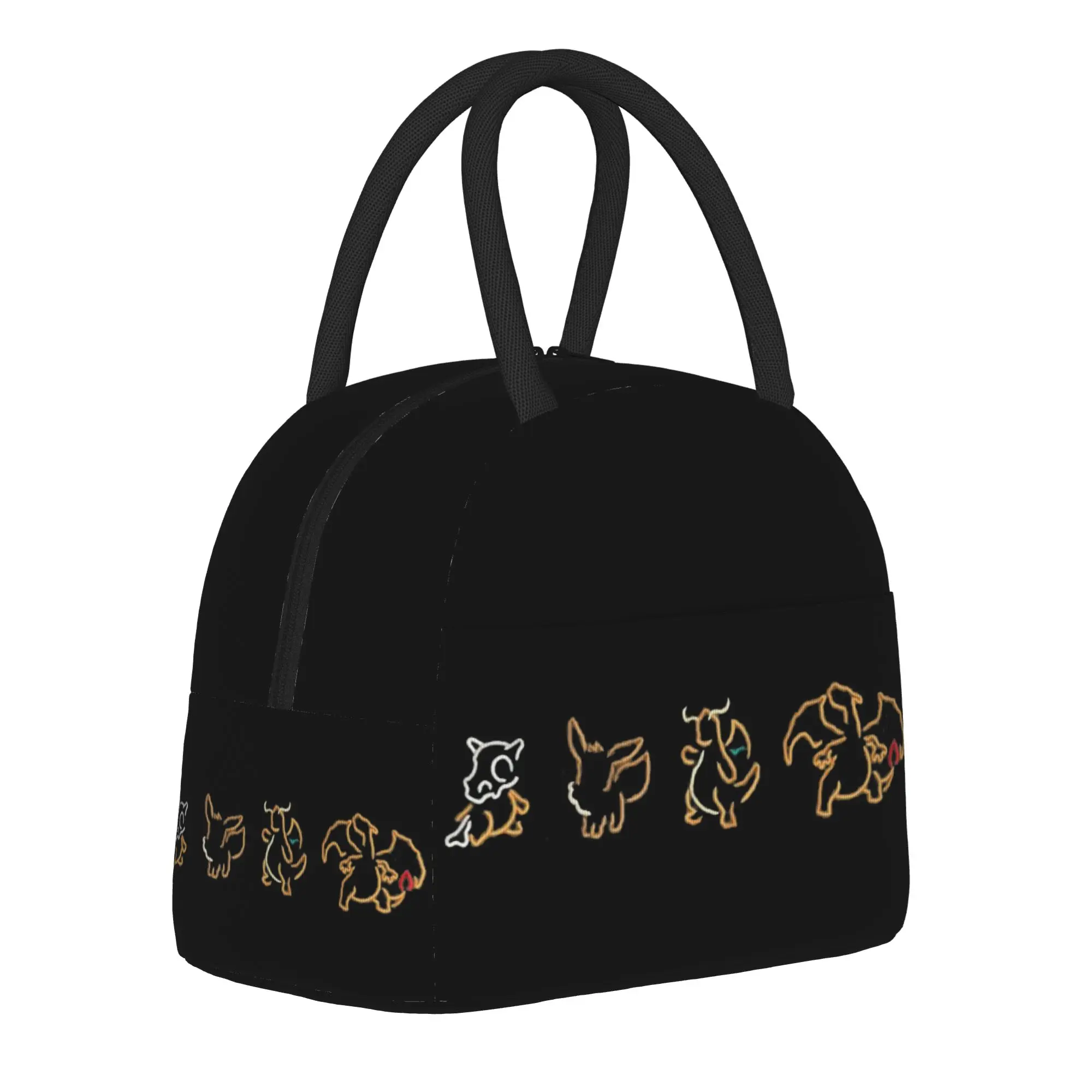 

pokemoned Character Set Insulated Lunch Bags for Men Women Food Container Portable Thermal Cooler Lunch Box For School Office