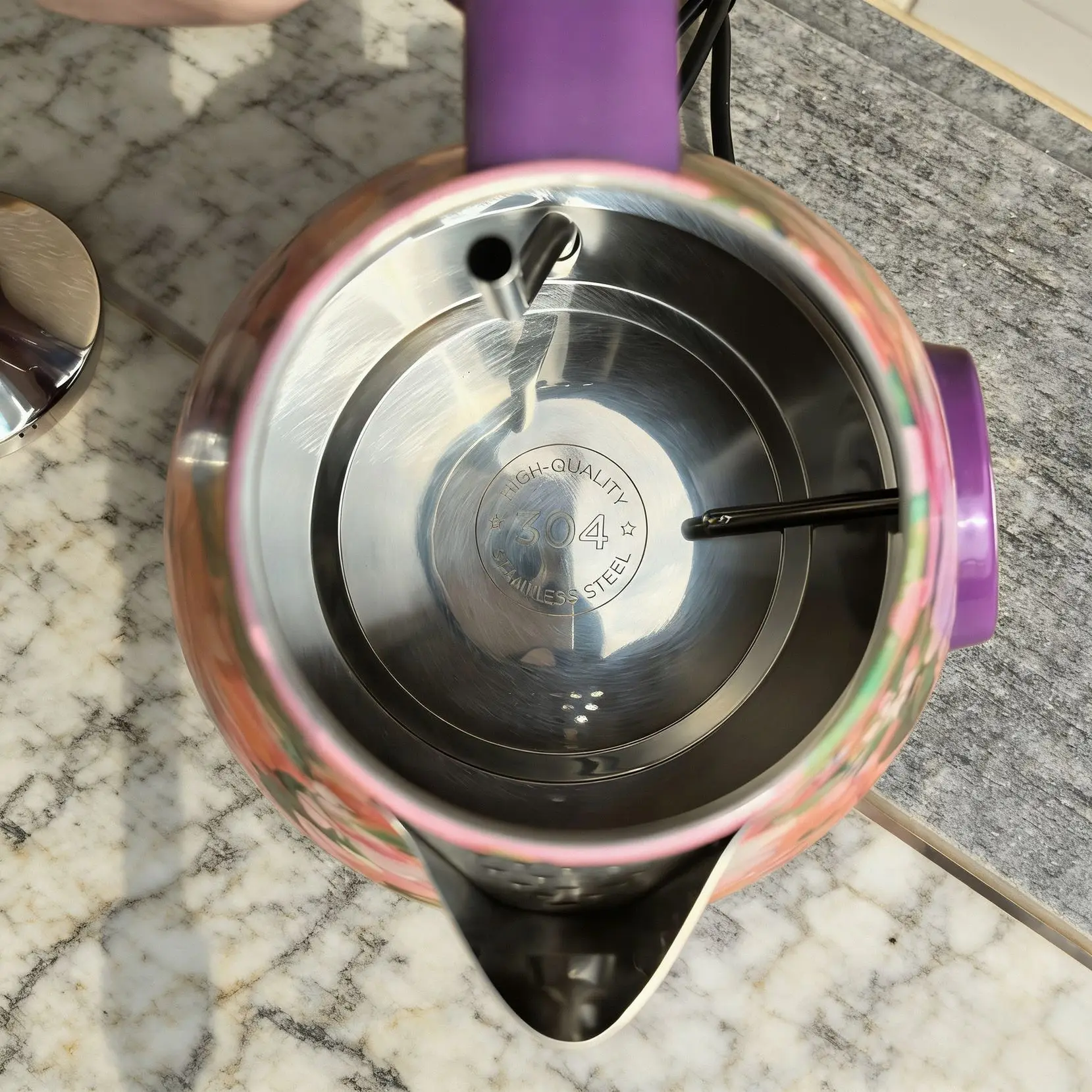 1.7L Retro Electric Kettle 1850W Home Boiling Kettle With Temperature Display Automatic Power Off 304 Stainless Steel Teapot