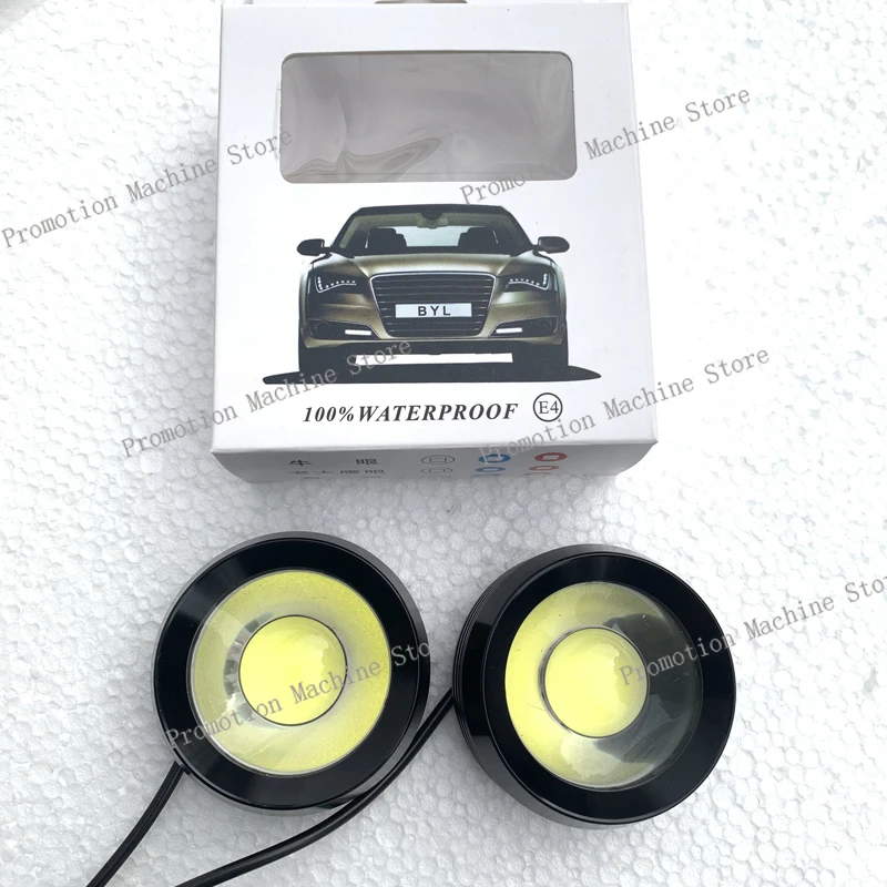 

12V Ultra Bright Round 18W COB LED Eagle Eye Car Fog DRL Daytime Running Lights Auto Auxiliary fog light IP67 6000K Flood Lamp