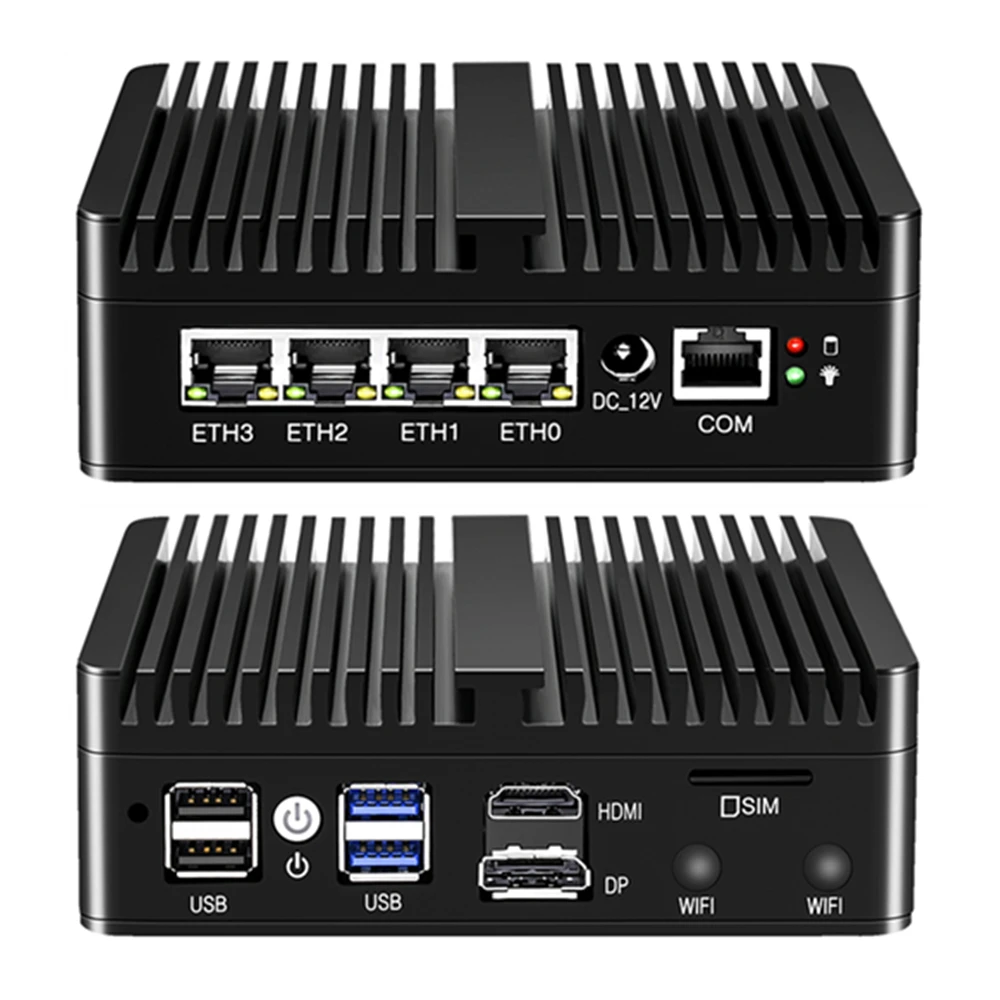 Intel N100 Mini PC Micro dispositivo firewall N5105 J4125 N4000 4x i226-V 2,5G enrutador sin ventilador ordenador Proxmox OPNsense pfSense