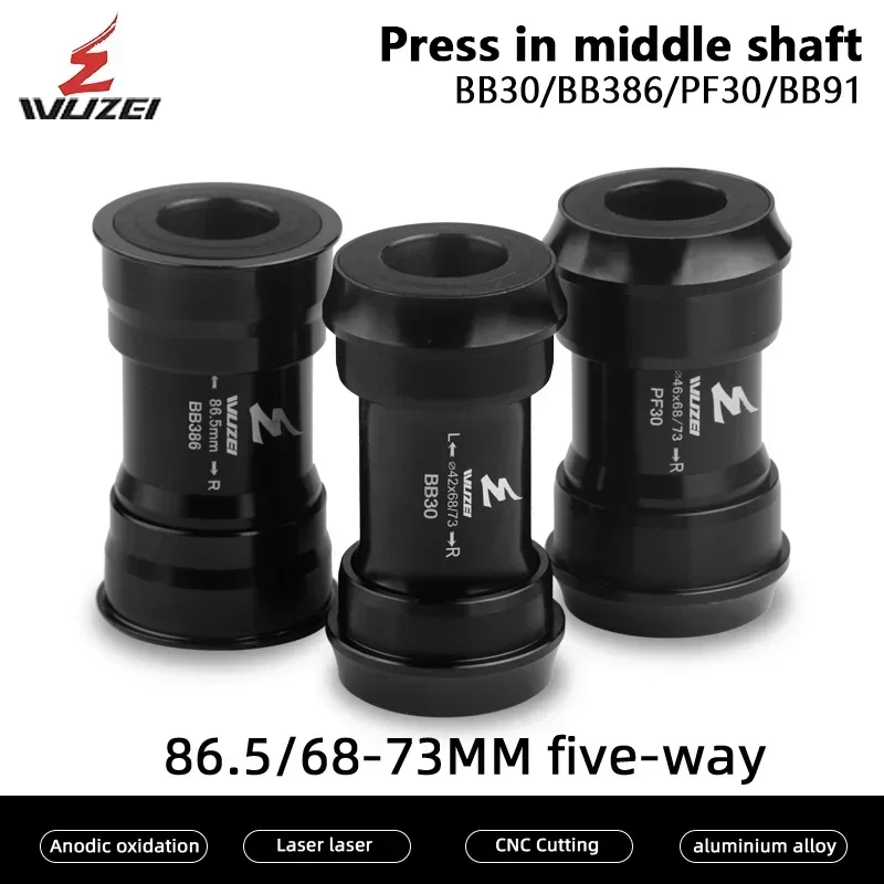 WUZEI Sealed Bearing BB30 BB386 BB91 PF30 DUB 24/29mm MTB Mountain ROAD Bicycle Press-in Thread Bottom Bracket BB Axis For SRAM