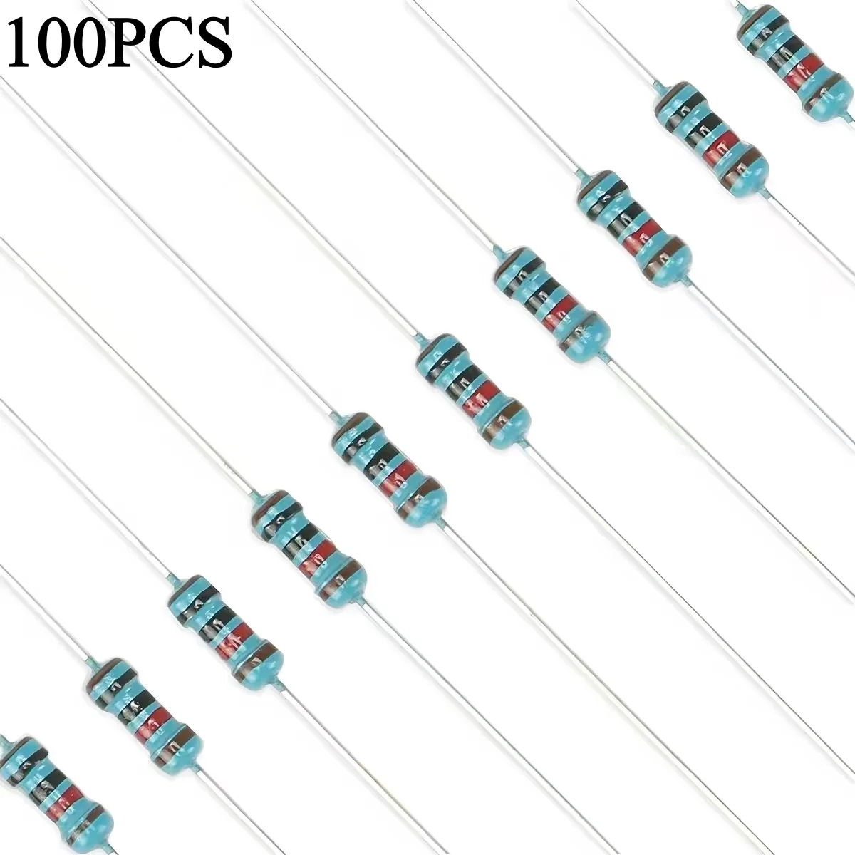 100pcs 1/4W Resistance 0.1R~2.2M 1% Metal Film Resistor Series 0.25W 1R 10R 47R 100R 220R 470R 1K 2.2K 10K 22K 100K 220K 1M ohm