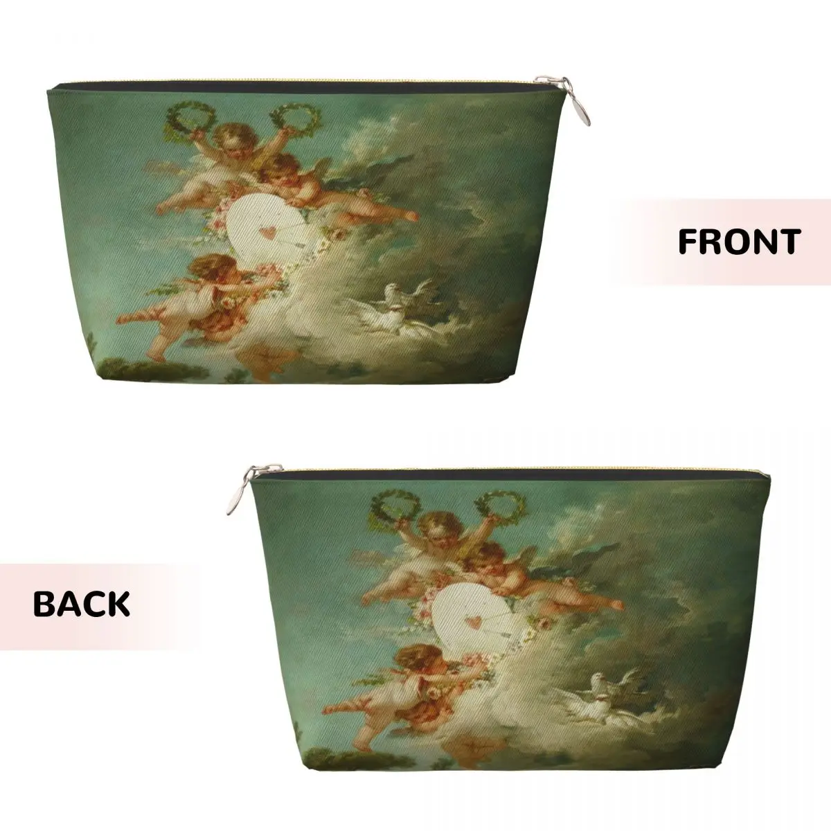 Custom Mythological Angels Cosmetic Bag Large Capacity Aesthetic Renaissance Cherubs Makeup Case Beauty Storage Toiletry Bags