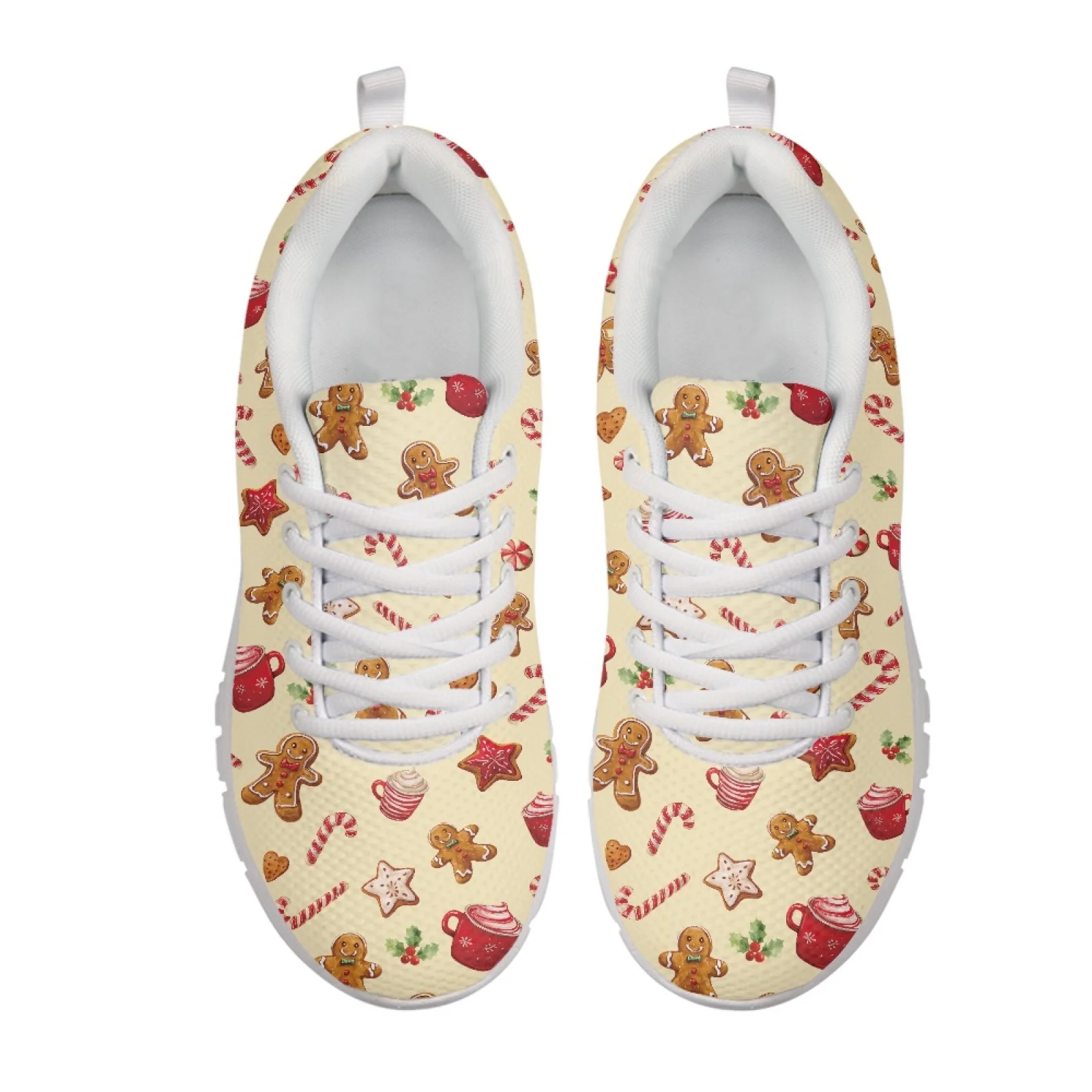 Coloranimal Christmas Walking Sneakers with Snowflake Pattern, Mesh EVA Sole Athletic Trainers for Men Women Casual Walking