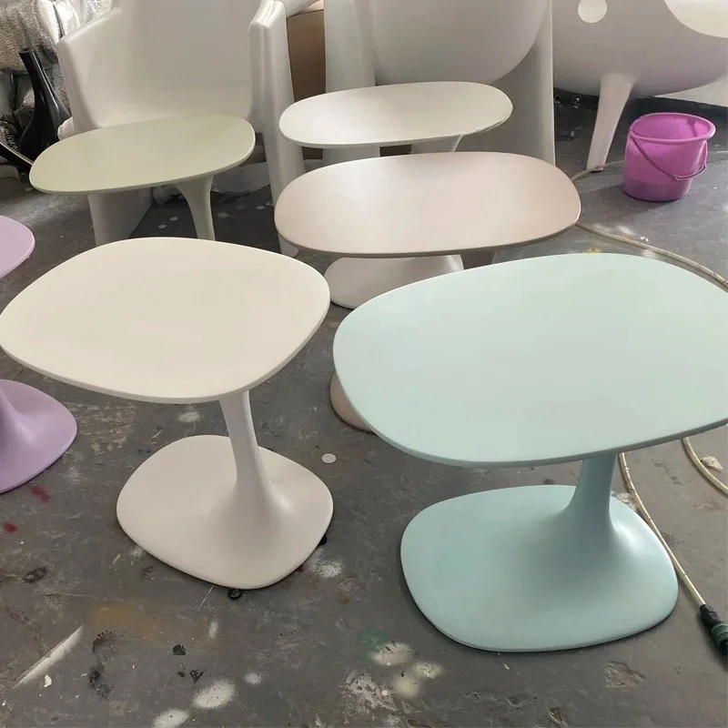 

X-S modern about special-shaped round coffee table, living room sofa side, fiberglass simple round corner