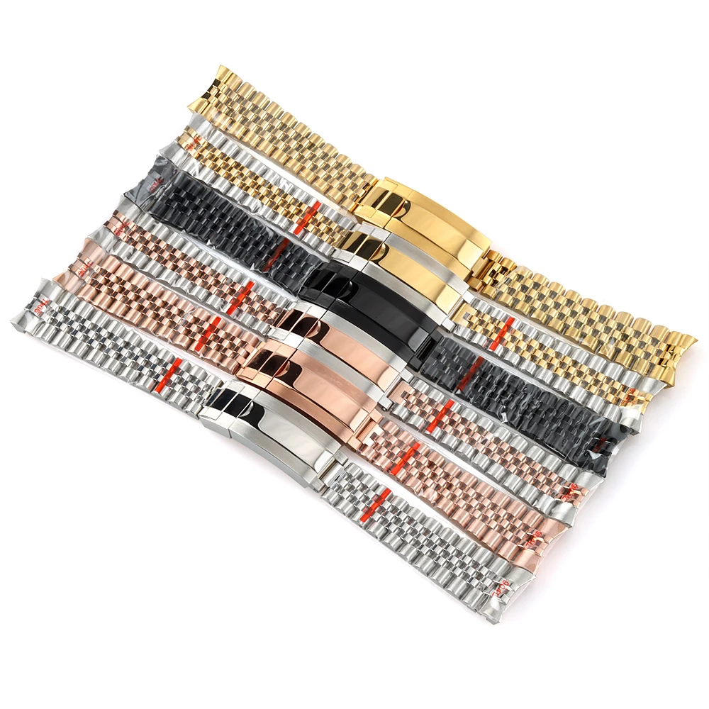 NH35 20mm Watch Strap 316L Stainless Steel Jubilee Bracelet Fit Seiko SUB Datejust NH35 Case Mod Parts Replacement Accessories