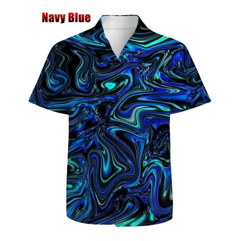 

Geometry Blouses Male Optical Illusion 3D Printed Casual Shirts Hawaii Short Sleeve Custom Trendy Oversized Beach Shirt Gift Top