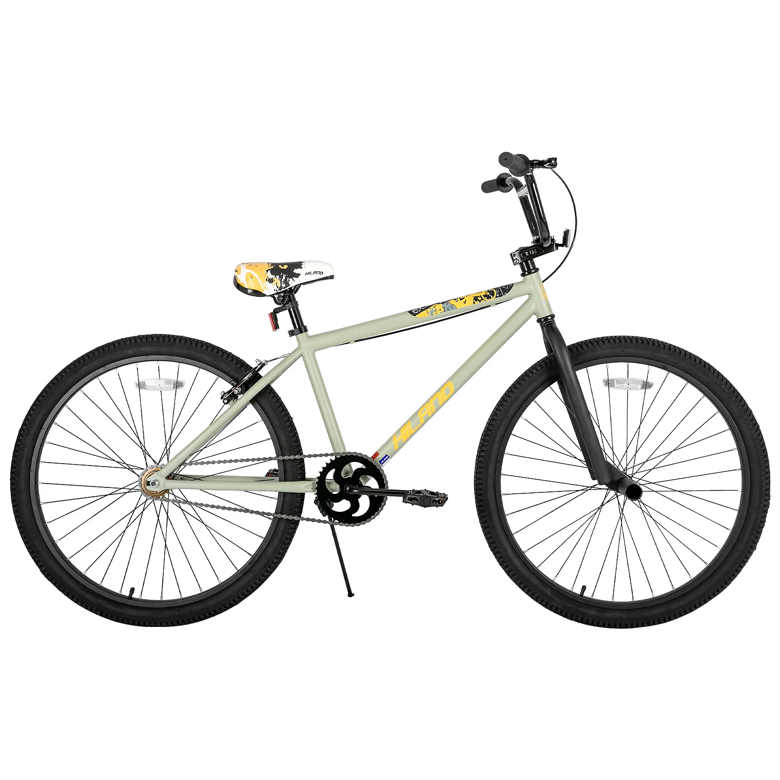 HILAND Freestyle 24-inch BMX, kinderfiets met 2 stalen haringen, vrijloop, voor jongens en meisjes van 7, 8, 9, 10 jaar