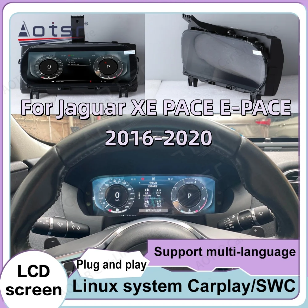 Plug and Play For Jaguar XE PACE E-PACE 2016-2020 Digital Performance Display Dashboard LCD Speed Table Car Virtual Information