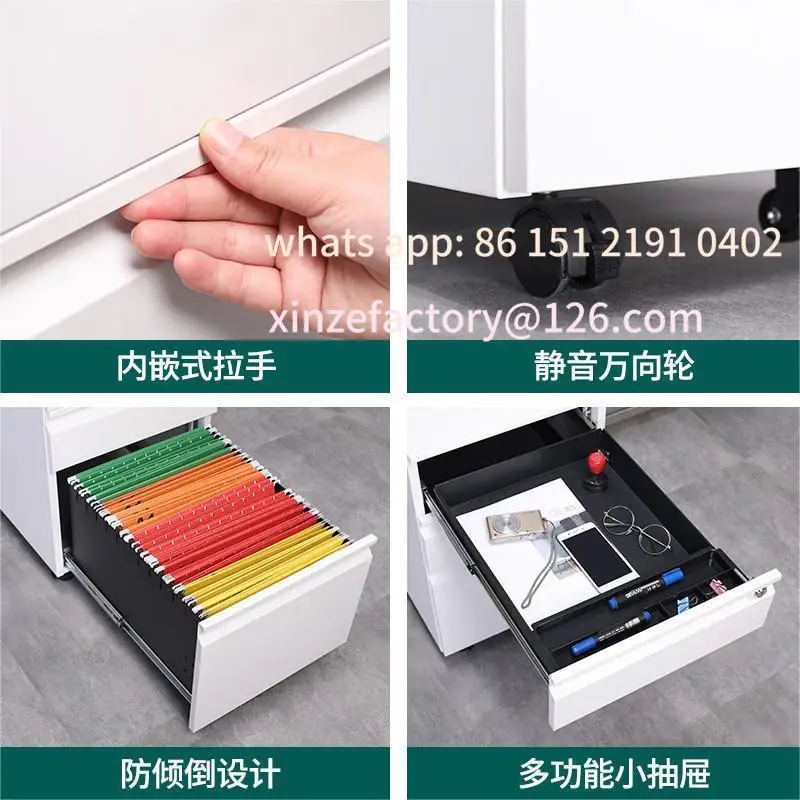 Aanpasbare activiteit Mobiele opslag Lage opbergkast met slot Ladekast Kantoor blikken archiefkast