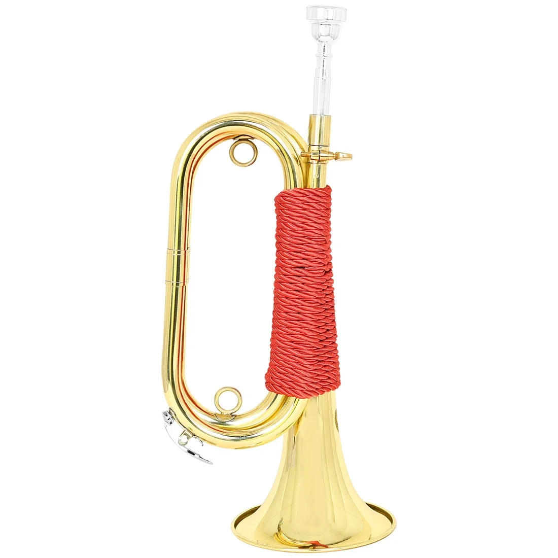 M MBAT Bugle Brass Body Large Spanish Army Horn Red Organization Handle Professional Brass Instrument with Case Accessories