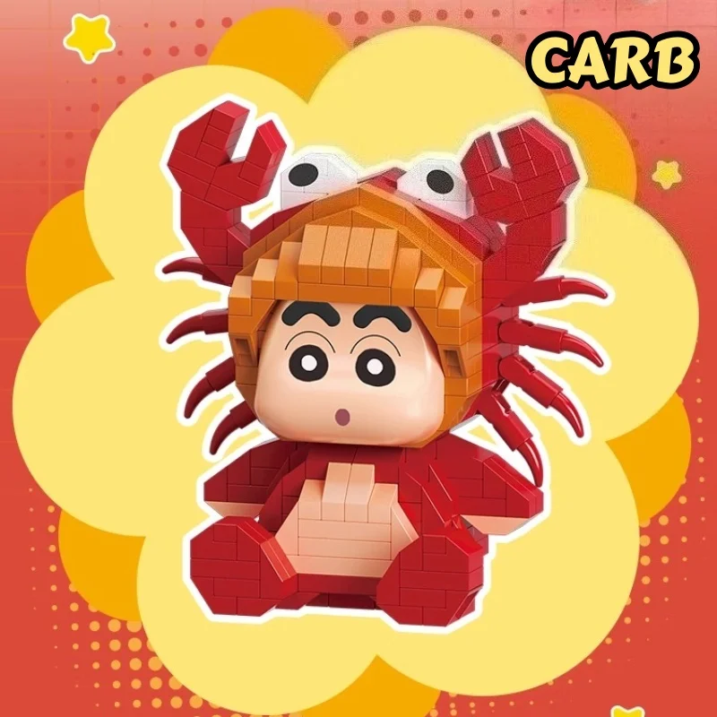 Klocki konstrukcyjne Crayon Shin-chan, model z małych elementów, seria kreskówkowa z uroczymi zwierzętami, zabawka, ozdoby, prezent urodzinowy