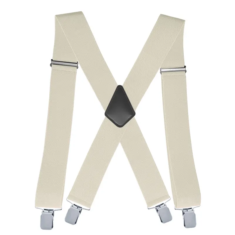 Herenbretels Brede X-Back verstelbare stevige rechte heavy-duty clipbretels voor werkjeans