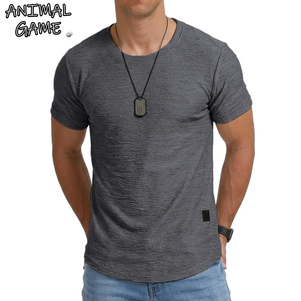 Sommer-T-Shirt für Herren, einfarbig, kurzärmelig, T-Shirts für Herren, leichte Sport-Tops, lässige Tops, atmungsaktives, dünnes T-Shirt