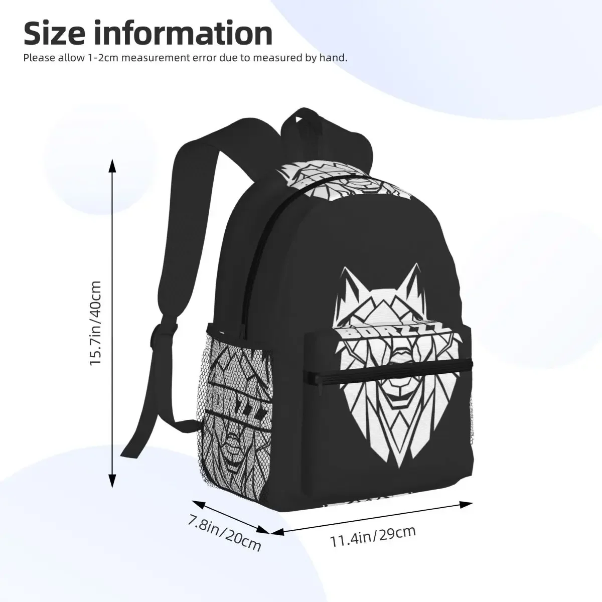 Chechen Borz Wolf  Student Backpack School Bag Hiking Travel Daypack for Men Women Fashion Bookbag Shoulder Bags