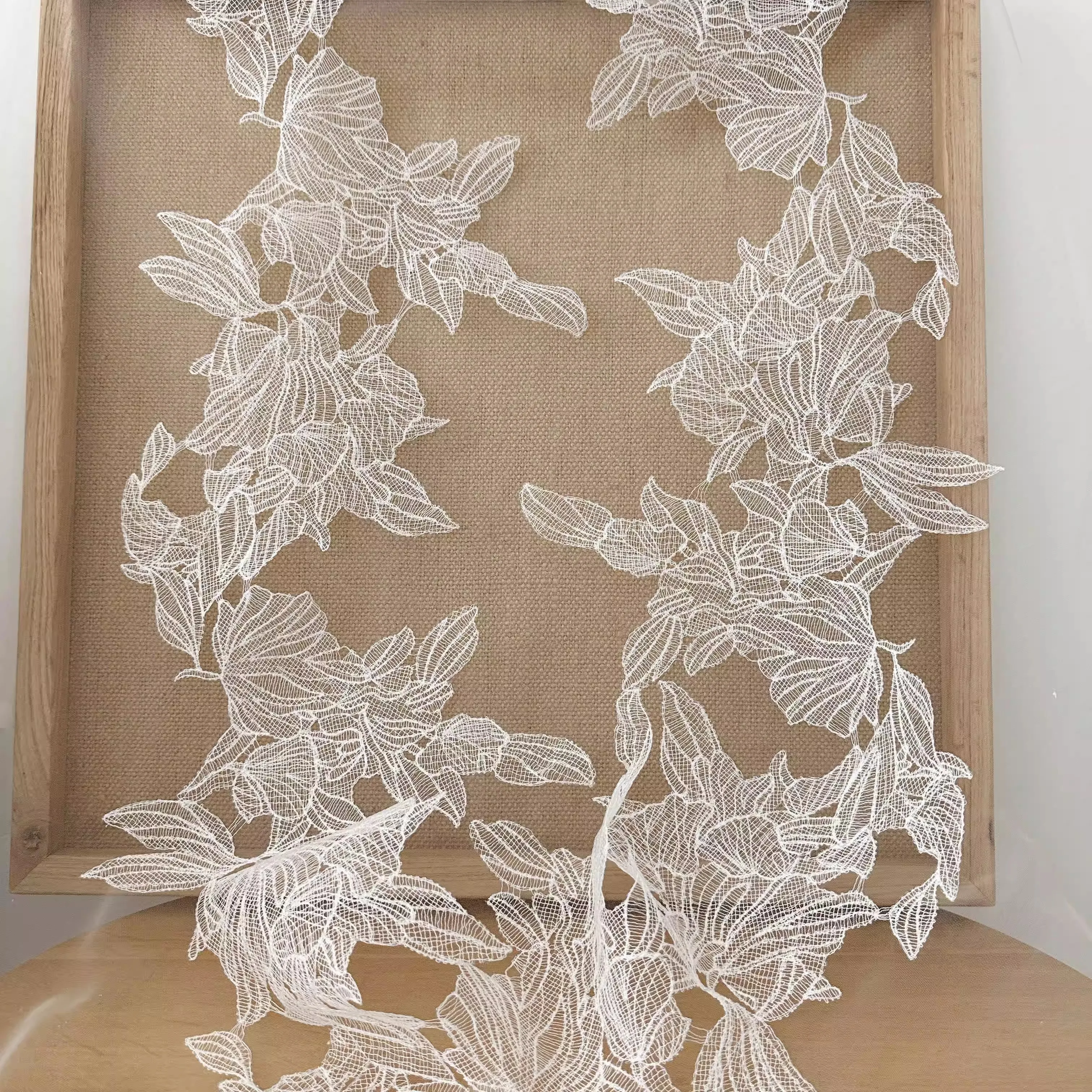 Fresh leaves Day single fish silk thread hollow veil wedding dress lace handmade diy accessories