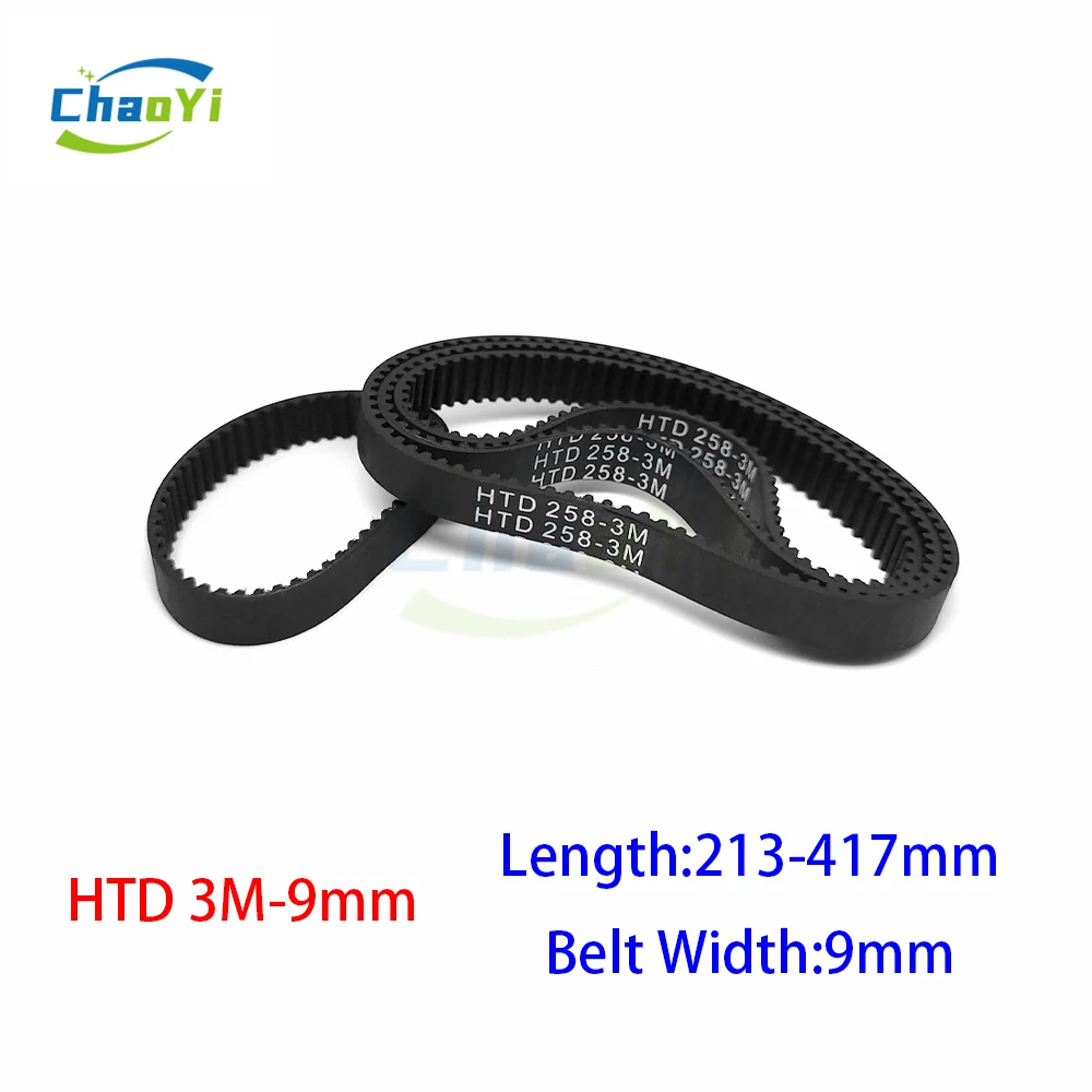 HTD 3M Closed Loop Rubber Timing Belt Length 213 240 255 315 336 345 354 357 360 417mm Width 9mm 240-3M 354-3M 357-3M 360-3M