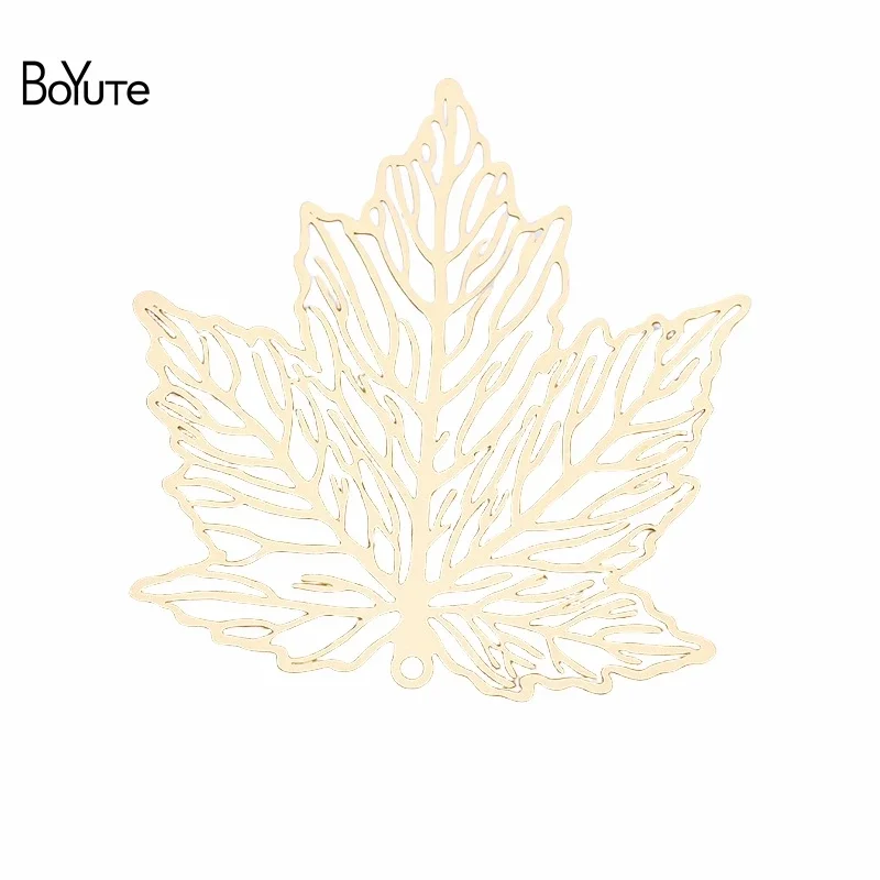 

BoYuTe (10 Pieces/Lot) 45*43MM Filigree Maple Leaf Materials Brass Jewelry Accessories