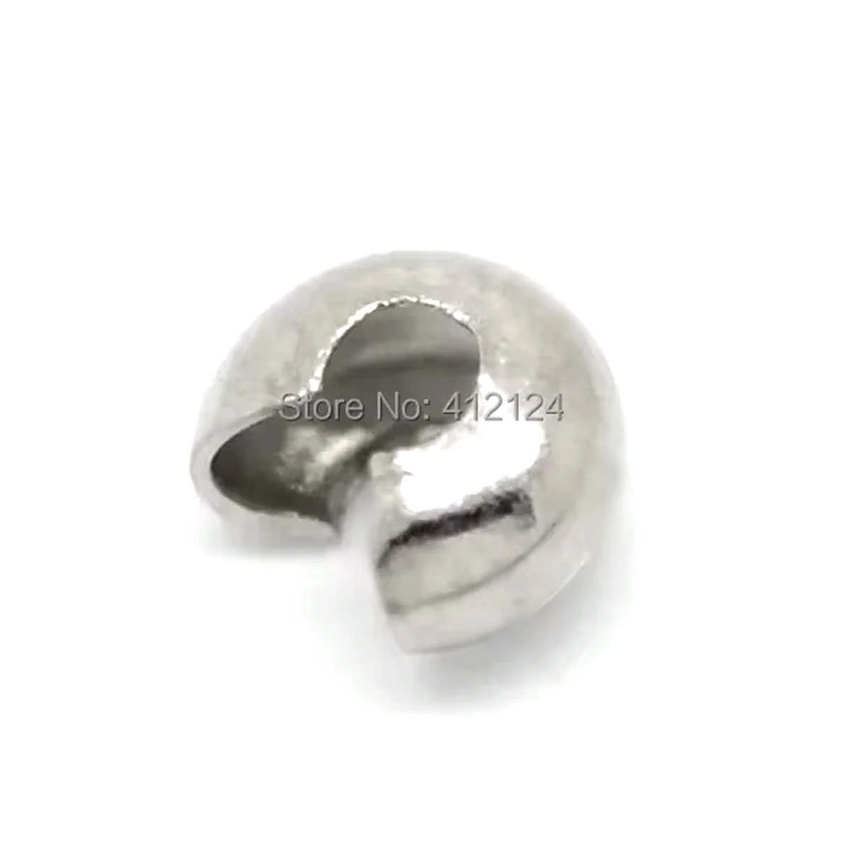 3000Pcs Silver Tone Copper Crimp Beads Covers Charms Jewelry DIY Findings 4x3mm