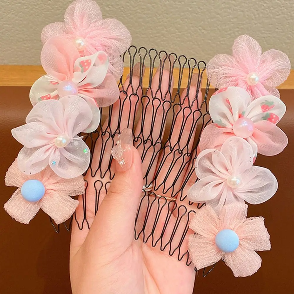 Kids Spring Hair Comb Cartoon Invisible Comb Teeth Extra Hair Holder Sweet U Shape Hair Styling Comb Fixed Combs Girls Hair Wear