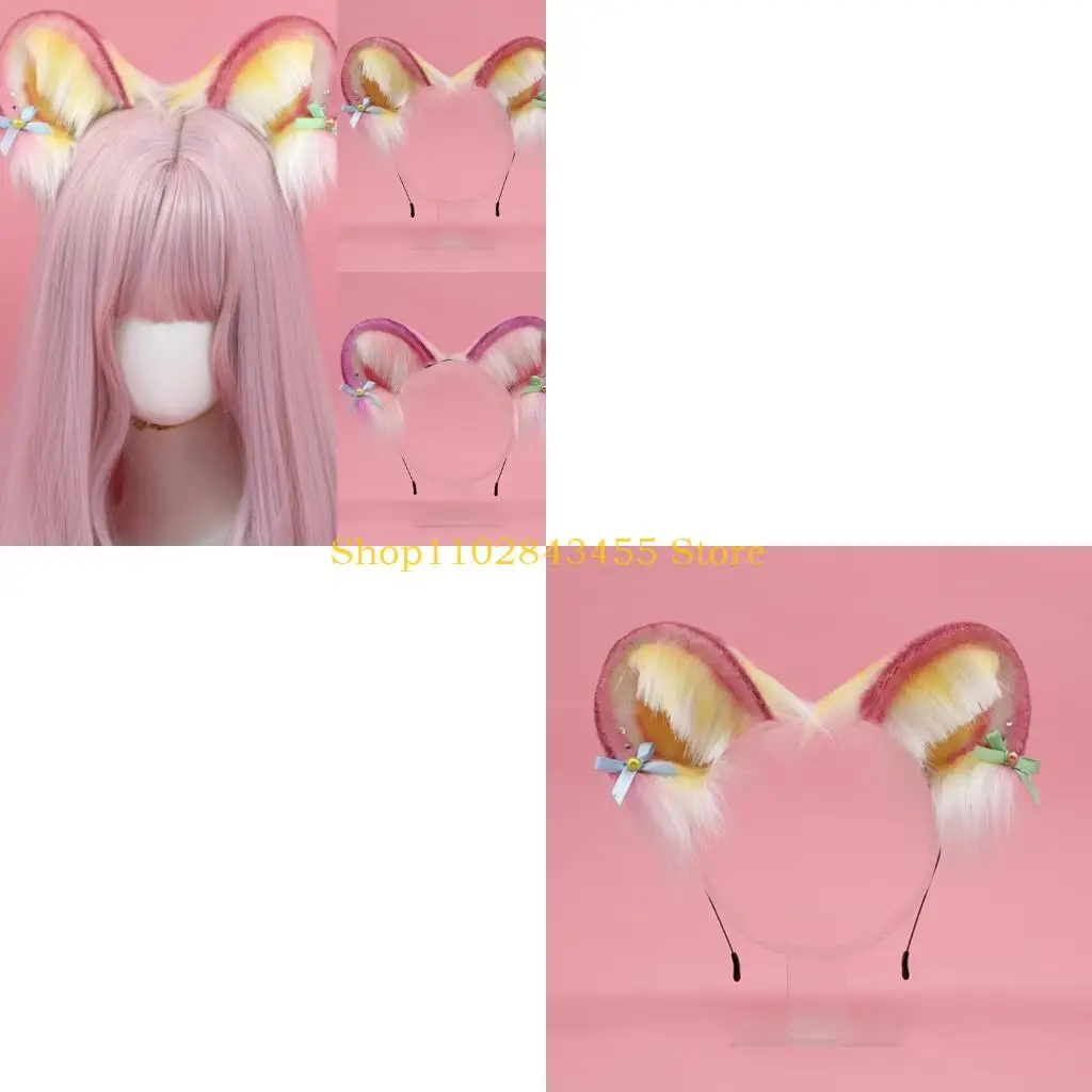 

49MC для кошачьих ушек, повязка на голову с кошачьими ушками, повязка для волос с мультяшным головным убором, головной убор для