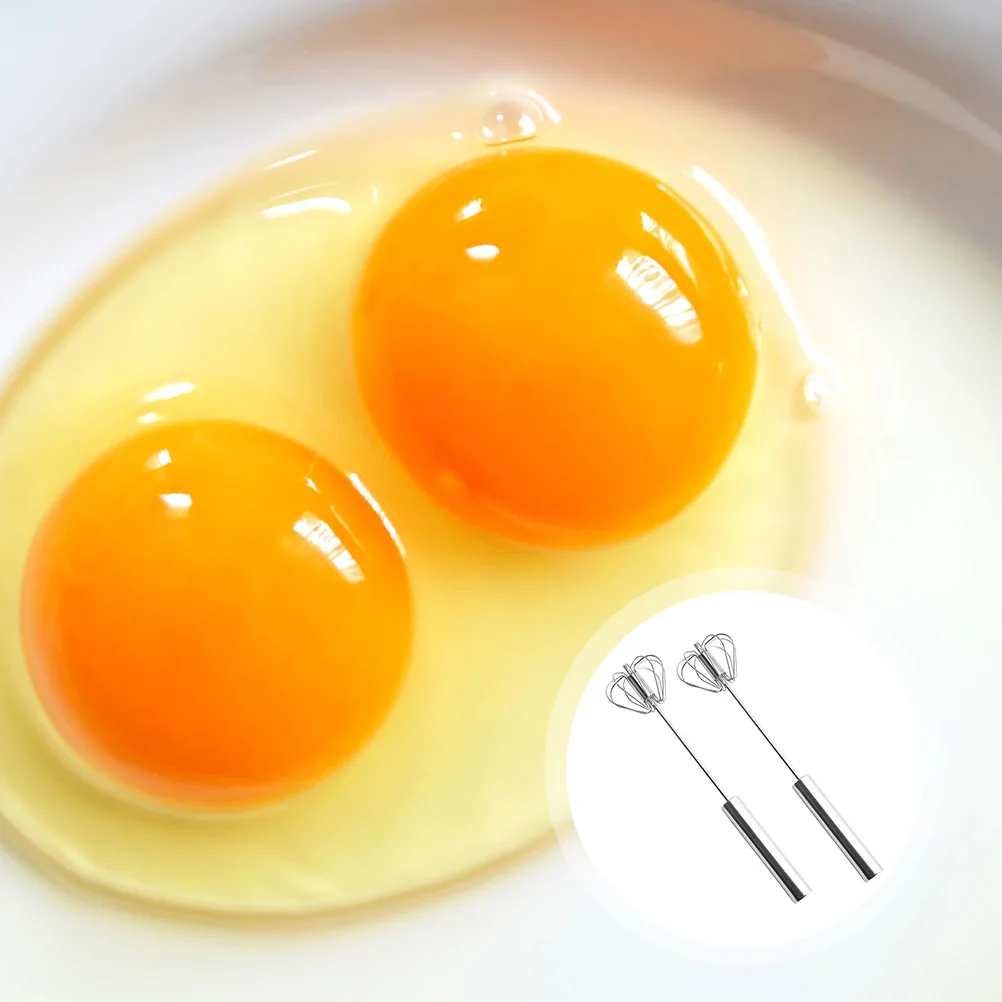 

2pcs Stainless Steel Egg Whisk Manual Egg Beater for Kitchen Home Bakery Efficient Mixing Tool Ergonomic Design Baking Supplies