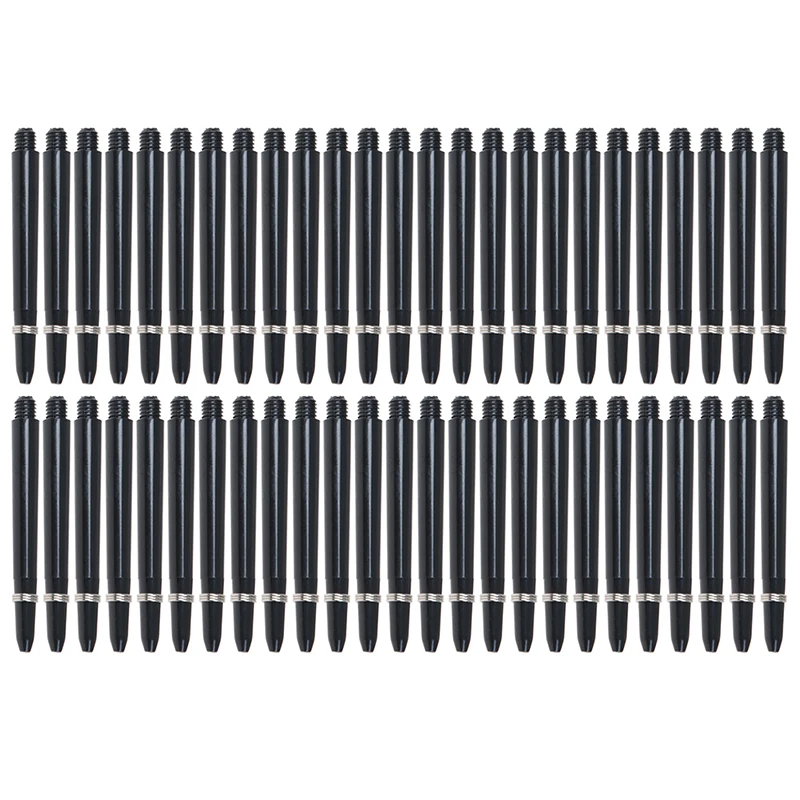 50pcs 48mm Nylon Dart Shafts 2BA Screw Thread Darts Rod Stem+Protection Ring
