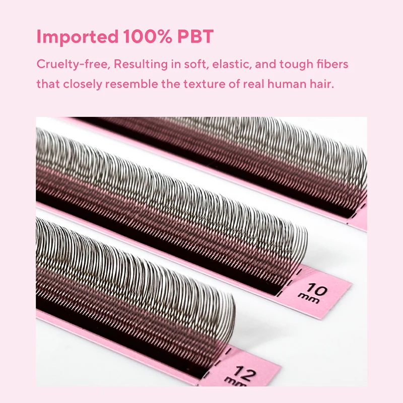 DIYDAY U-shaped YY Brown Eyelashes Premium PBT BASF YY Dark Brown Faux Eyelash Extension Double Layer UY False Mink Eye Lashes