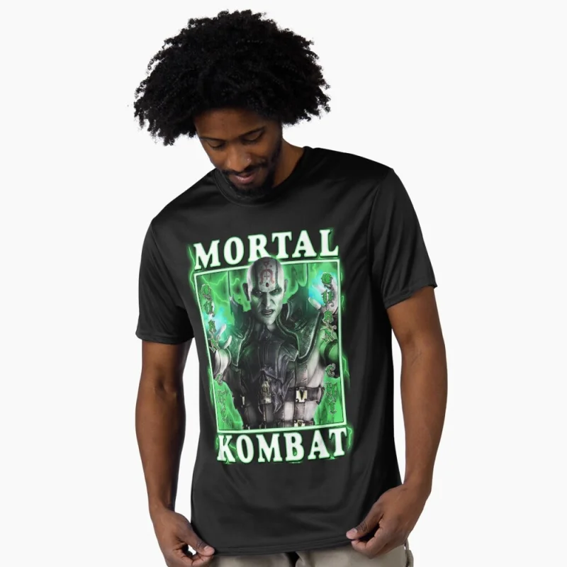 

Quan Chi MK Vintage 90's Mortal Kombat Gift tee for gamer 100% cotton printed Men's Short Sleeve Graphic T-Shirt All size tops
