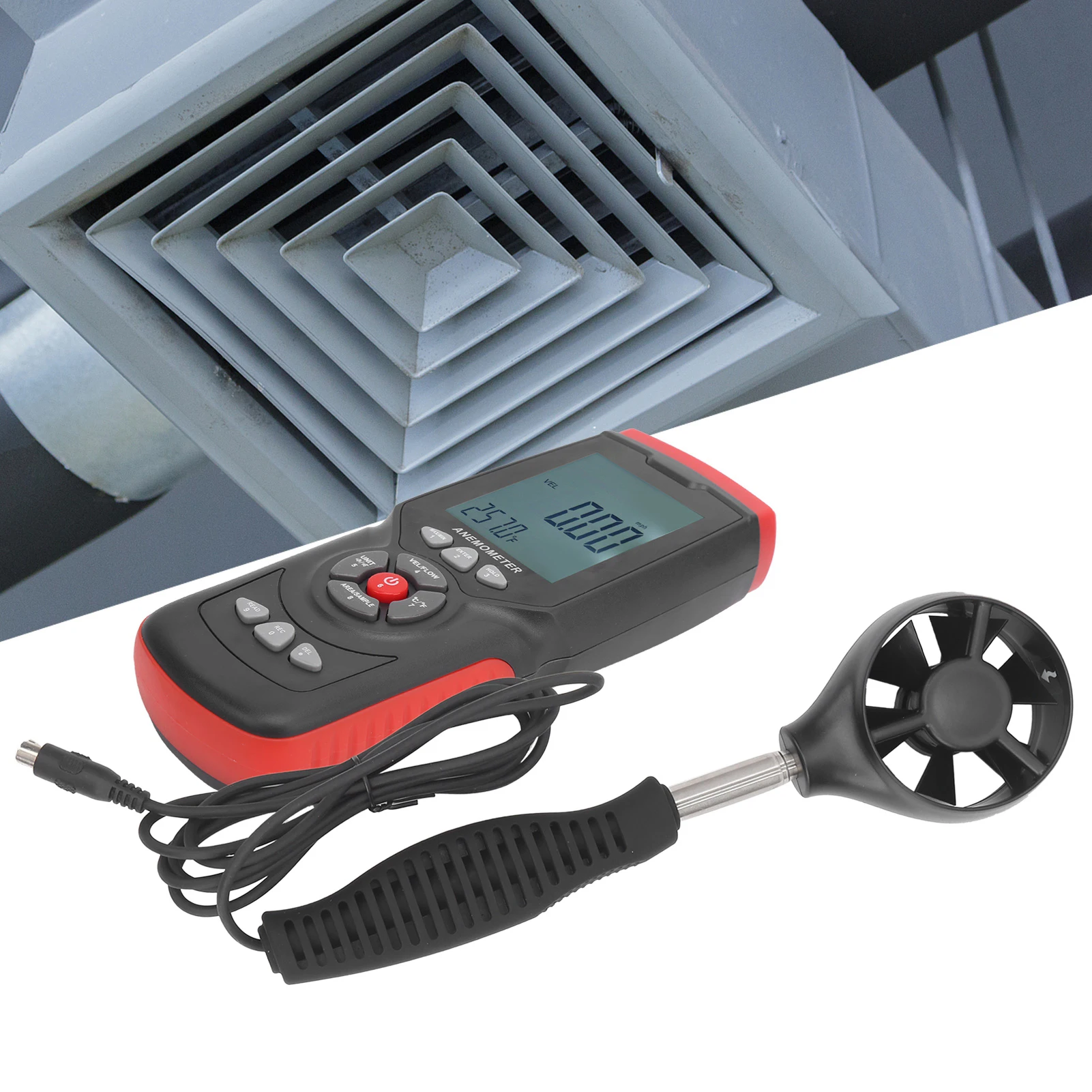 مقياس شدة الريح الرقمي مقياس شدة الريح مقياس سرعة الرياح GT8913 مقياس شدة الريح الصناعية الرقمية سرعة الرياح درجة الحرارة مقياس الرطوبة فاحص