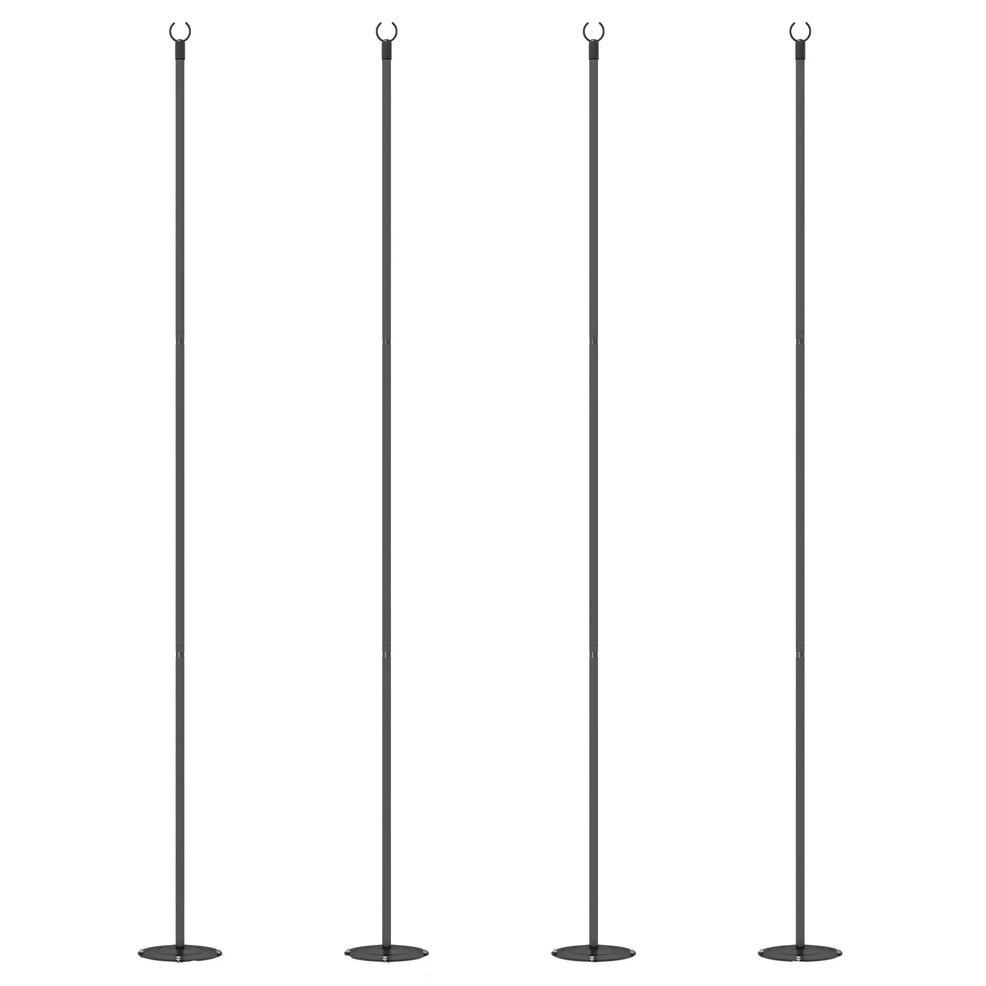 

Outsunny String Light Poles для наружного подвешивания, стальная подставка для освещения для патио, заднего двора, свадебной вечеринки, 8 футов, 4 шт.